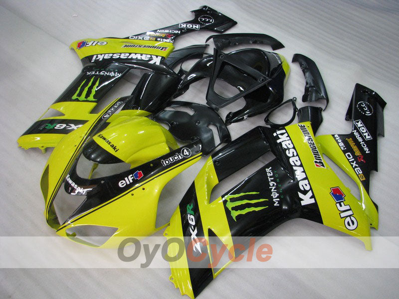 Injection Fairing kit for 07-08 NINJA ZX-6R - Yellow, Black - Monster #OYO87901959