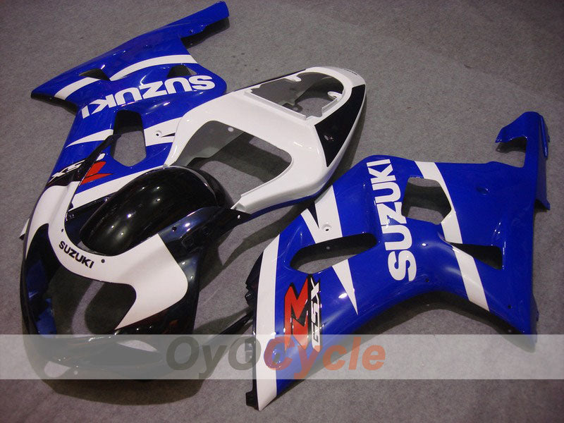 Injection Fairing kit for 01-03 GSX R600 - Blue, White - Factory Style #OYO87901136 Main image
