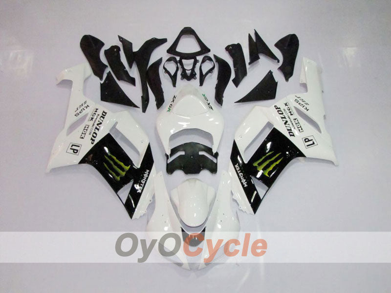 Injection Fairing kit for 07-08 NINJA ZX-6R - White, Black - Monster #OYO87901947 Main image