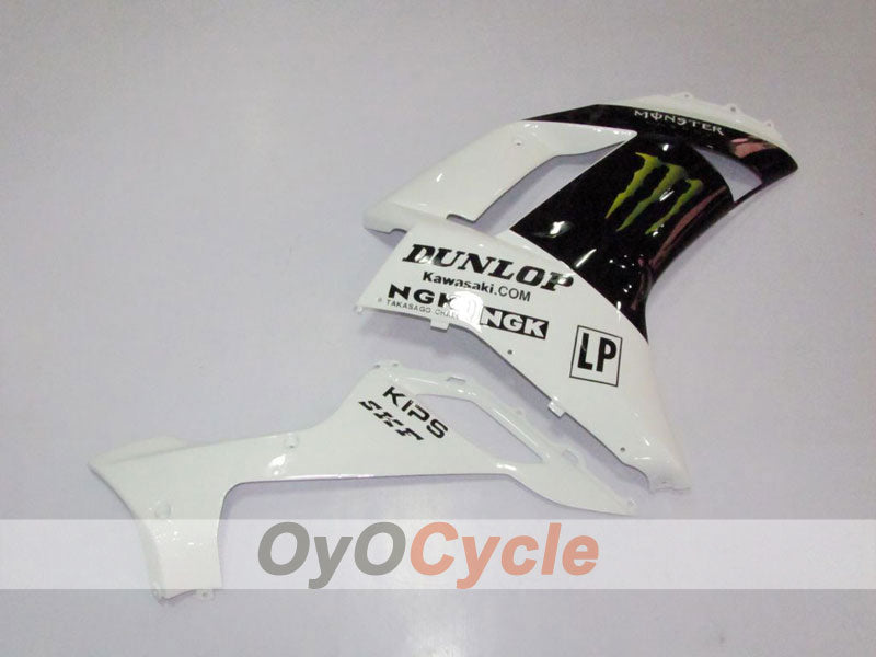 Injection Fairing kit for 07-08 NINJA ZX-6R - White, Black - Monster #OYO87901947