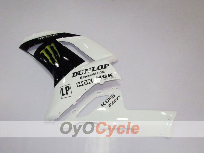 Injection Fairing kit for 07-08 NINJA ZX-6R - White, Black - Monster #OYO87901947