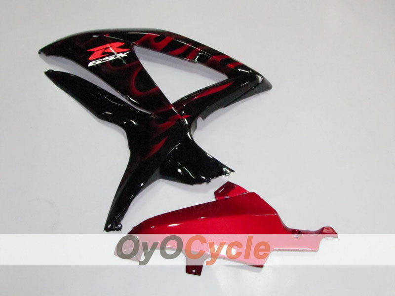 Injection Fairing kit for 08-10 GSX R750 - Red, Black - Flame #OYO87901432