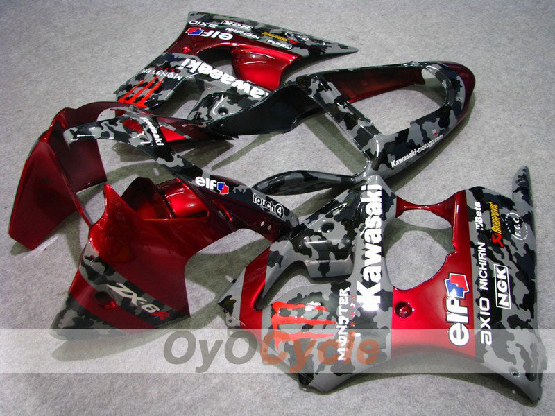 Injection Fairing kit for 00-02 NINJA ZX-6R - Red, Grey - Monster #OYO87901720 Main image