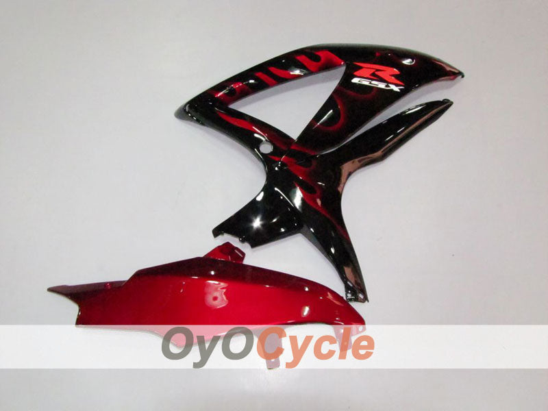 Injection Fairing kit for 08-10 GSX R750 - Red, Black - Flame #OYO87901432