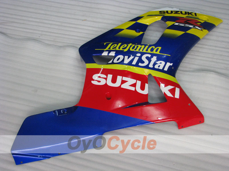 Injection Fairing kit for 00-03 GSX R750 - Yellow, Blue - Movistar #OYO87901064