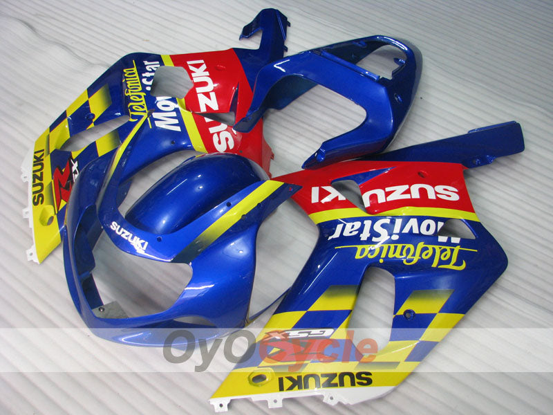 Injection Fairing kit for 01-03 GSX R600 - Yellow, Blue - Movistar #OYO87901060