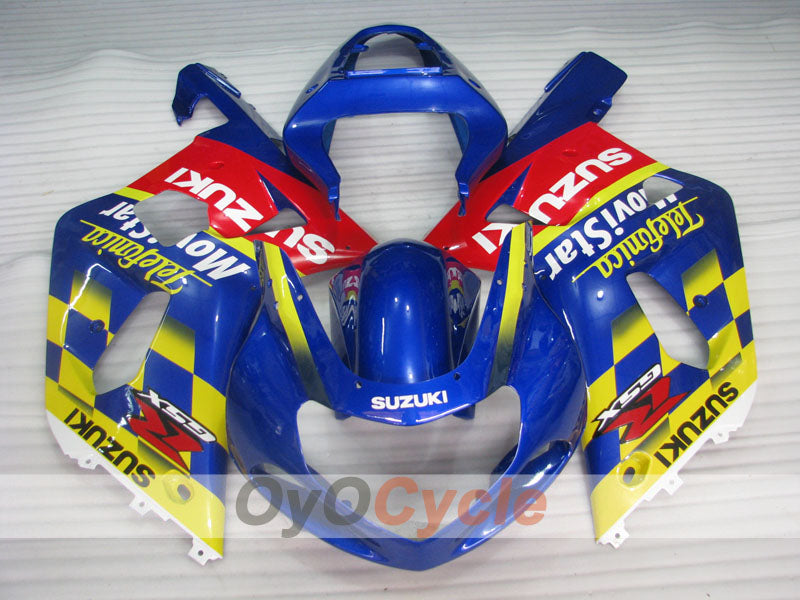 Injection Fairing kit for 00-02 GSX R1000 - Blue - Movistar #OYO87905227 Main image