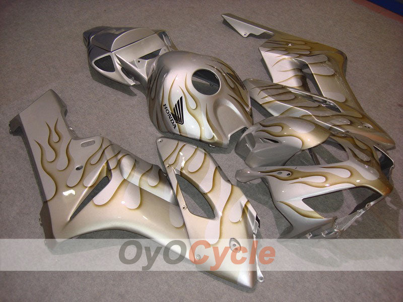 Injection Fairing kit for 04-05 CBR1000RR - Yellow, Silver - Flame #OYO87900487