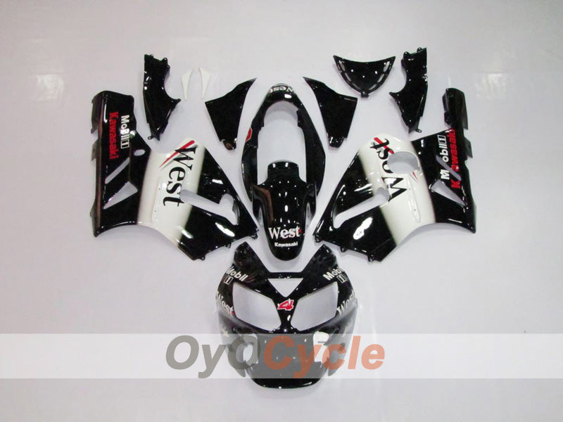 Injection Fairing kit for 02-05 NINJA ZX-12R - White, Black - West #OYO87903116