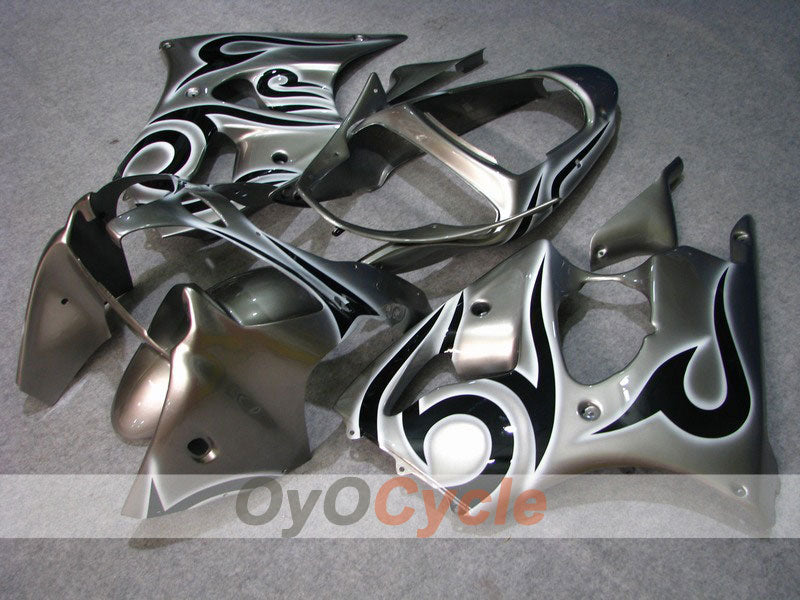Injection Fairing kit for 00-02 NINJA ZX-6R - Black, Silver - Factory Style #OYO87901703