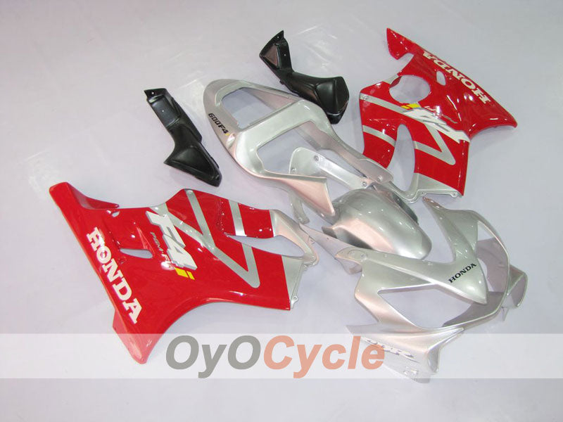 Injection Fairing kit for 01-03 CBR600F4i - Red, Silver - Factory Style #OYO87900148 Main image