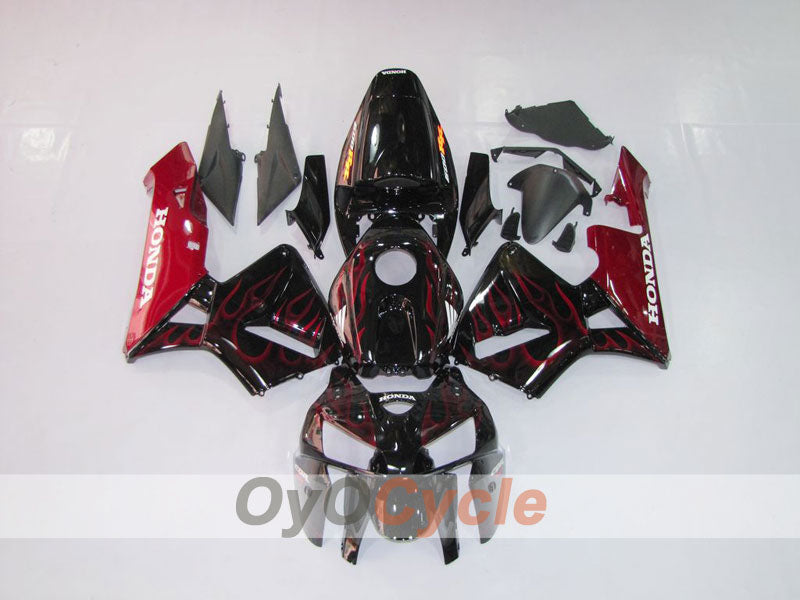 Injection Fairing kit for 05-06 CBR600RR - Red, Black - Flame #OYO87900239