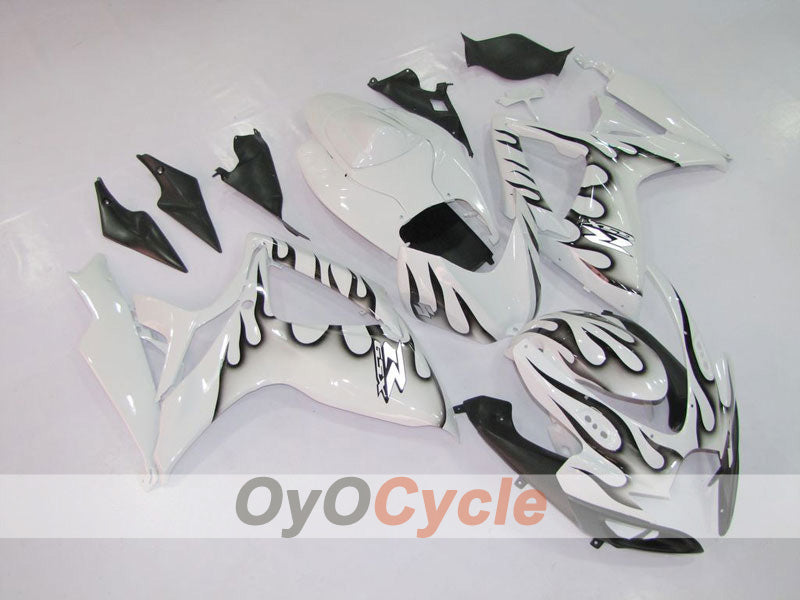 Injection Fairing kit for 06-07 GSX R750 - White, Black - Flame #OYO87901288