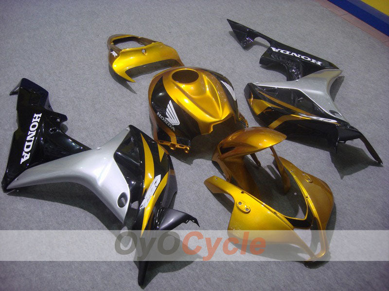 Injection Fairing kit for 07-08 CBR600RR - Black, Gold - Factory Style #OYO87900400
