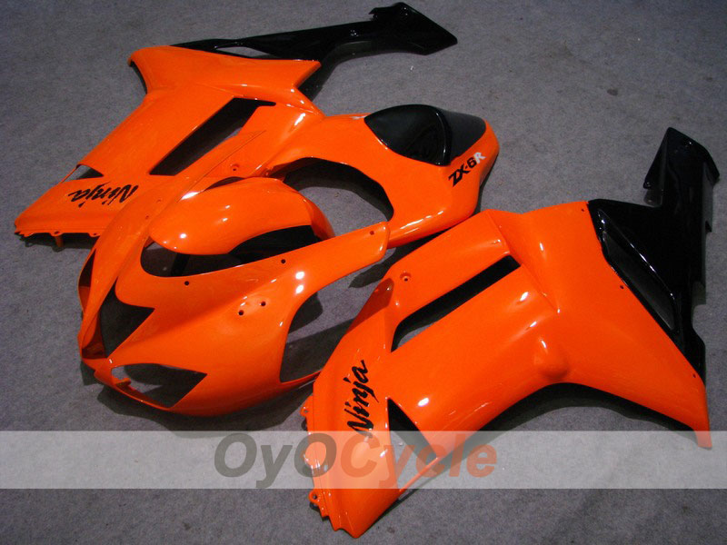 Injection Fairing kit for 07-08 NINJA ZX-6R - Orange, Black - Factory Style #OYO87901914