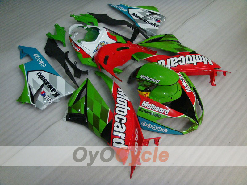 Injection Fairing kit for 09-12 NINJA ZX-6R - Red, Green - Motocard #OYO87901989 Main image