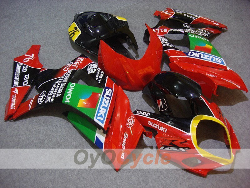 Injection Fairing kit for 07-08 GSX R1000 - Red, Black - JOMO #OYO87902100