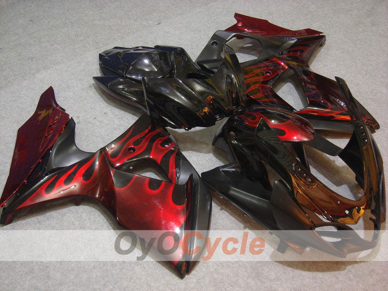 Injection Fairing kit for 09-16 GSX R1000 - Red, Black - Flame #OYO87902866