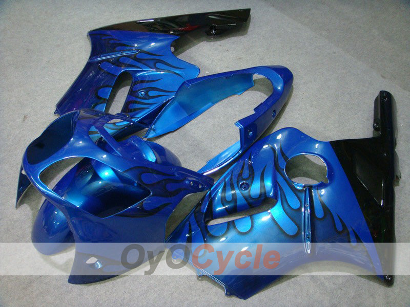 Injection Fairing kit for 00-01 NINJA ZX-12R - Blue, Black - Flame #OYO87903068 Main image
