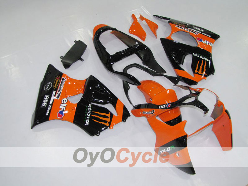 Injection Fairing kit for 00-02 NINJA ZX-6R - Orange, Black - Monster #OYO87901715 Main image