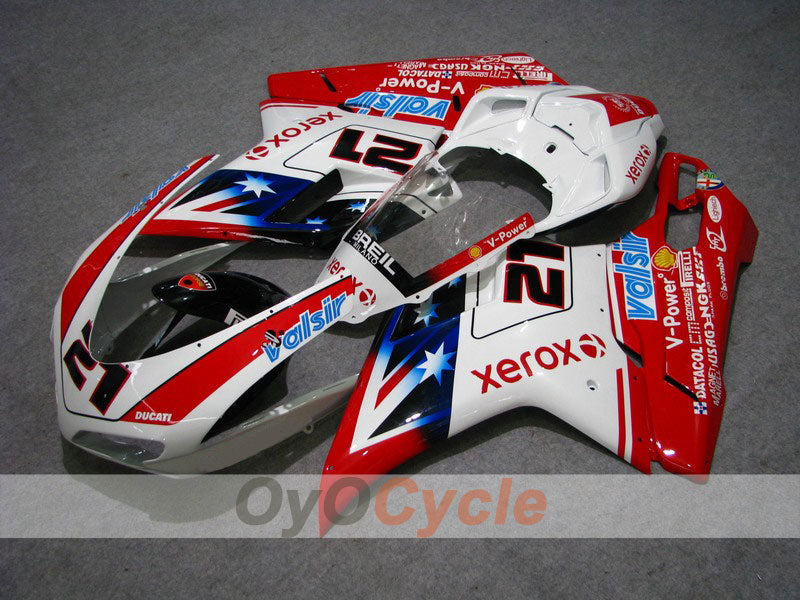 Injection Fairing kit for 08-13 Ducati 848 - Red, White - Xerox #OYO87902263 Main image