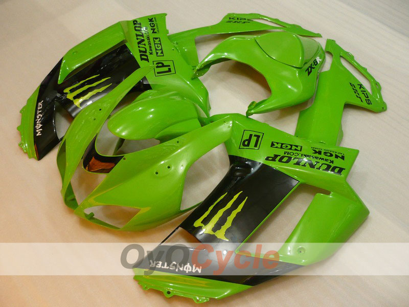Injection Fairing kit for 07-08 NINJA ZX-6R - Green, Black - Monster #OYO87901967