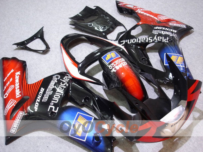 Injection Fairing kit for 03-04 NINJA ZX-6R - Red, Black - Play Station #OYO87901820 Main image