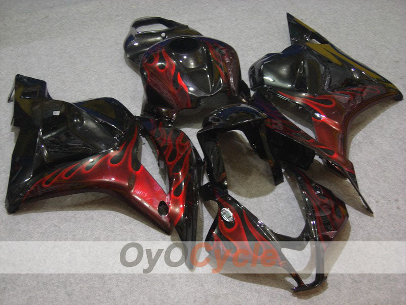 Injection Fairing kit for 09-12 CBR600RR - Red, Black - Flame #OYO87900442 Main image