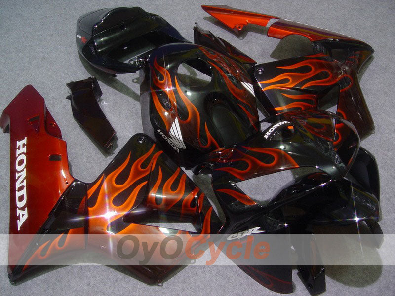 Injection Fairing kit for 05-06 CBR600RR - Orange, Black - Flame #OYO87900246 Main image