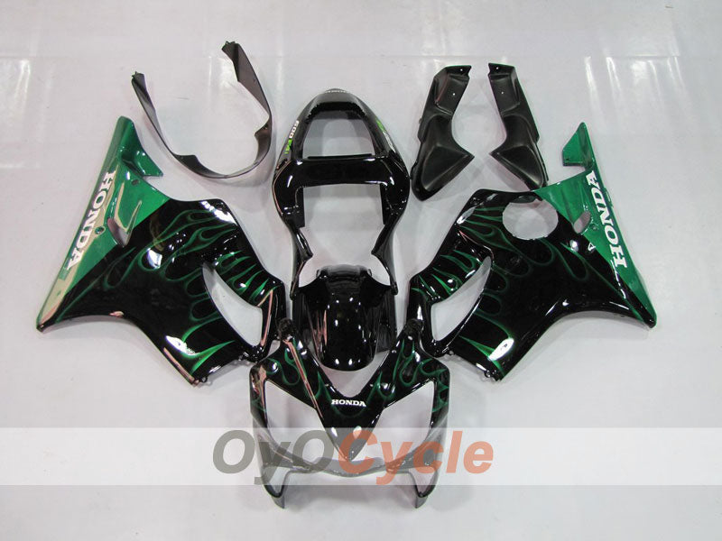 Injection Fairing kit for 01-03 CBR600F4i - Green, Black - Flame #OYO87900155 Secondary image