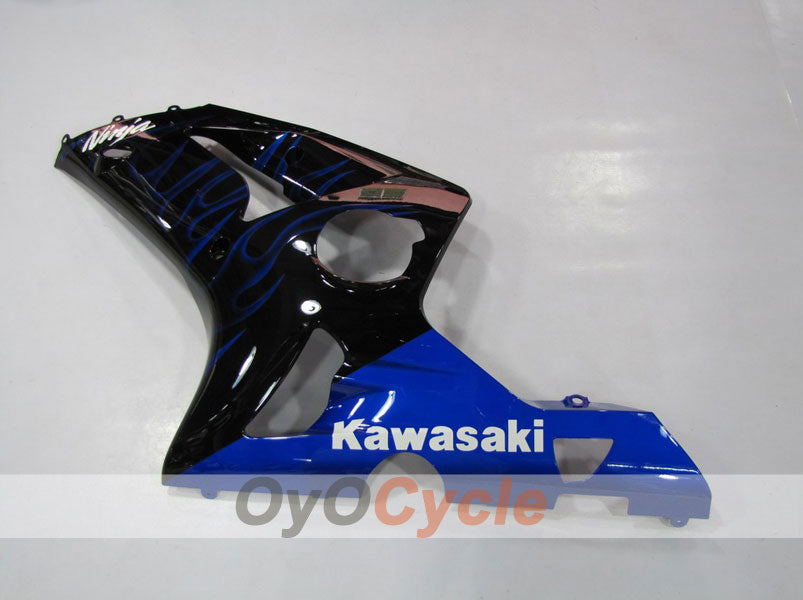 Injection Fairing kit for 03-04 NINJA ZX-6R - Blue, Black - Flame #OYO87901793