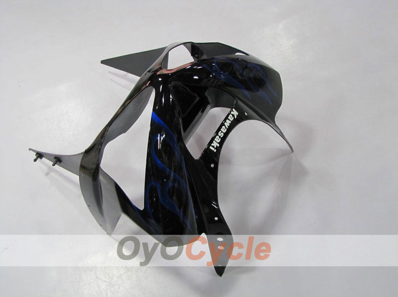 Injection Fairing kit for 03-04 NINJA ZX-6R - Blue, Black - Flame #OYO87901793