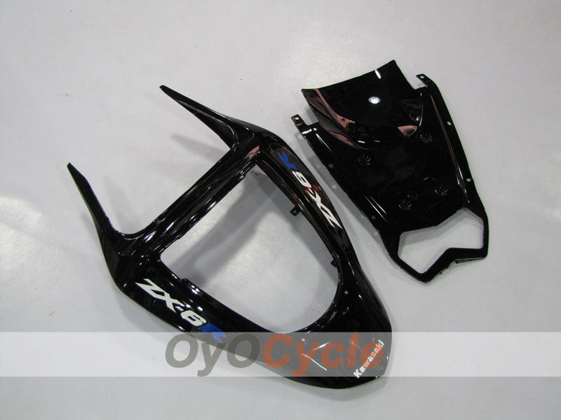 Injection Fairing kit for 03-04 NINJA ZX-6R - Blue, Black - Flame #OYO87901793