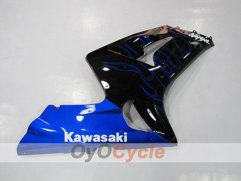 Injection Fairing kit for 03-04 NINJA ZX-6R - Blue, Black - Flame #OYO87901793