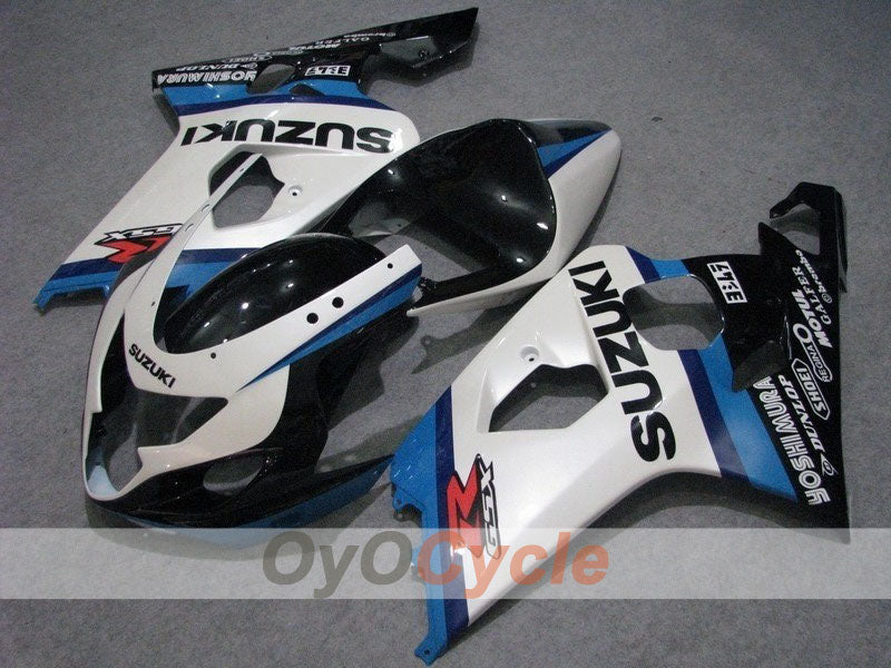 Injection Fairing kit for 04-05 GSXR600 - White, Black - DUNLOP, MOTUL #OYO87901173 Main image