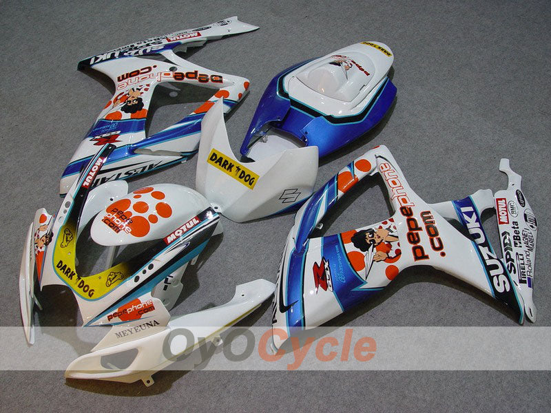 Injection Fairing kit for 06-07 GSX R750 - Blue, White - Dark Dog #OYO87901277