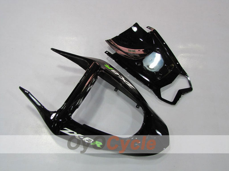 Injection Fairing kit for 03-04 NINJA ZX-6R - Green, Black - Flame #OYO87901795