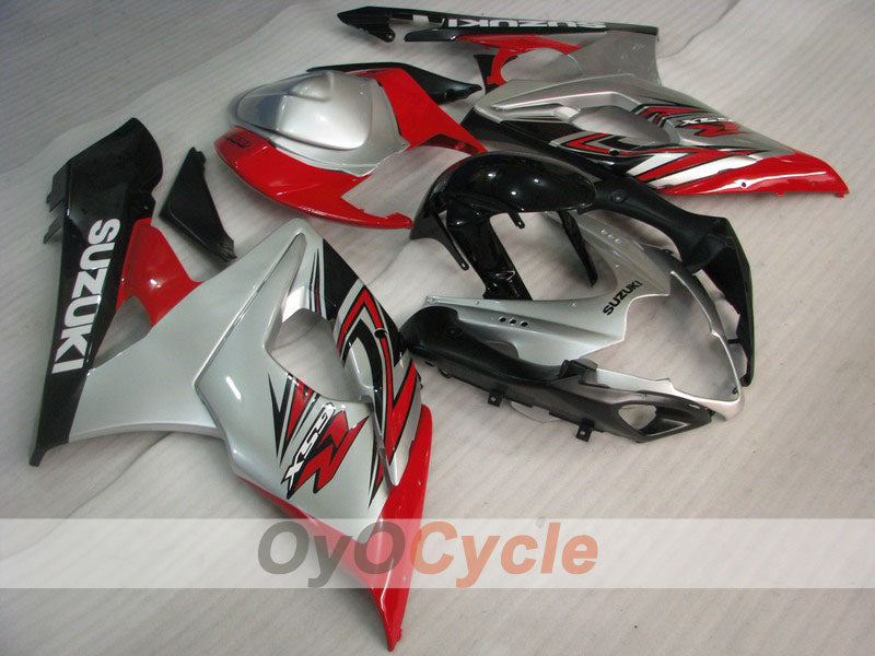 Injection Fairing kit for 05-06 GSX R1000 - Red, Silver - Factory Style #OYO87902047 Main image