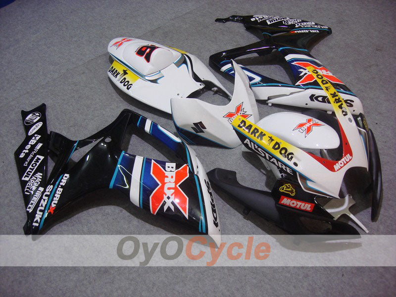 Injection Fairing kit for 06-07 GSX R750 - White, Black - Dark Dog #OYO87901278