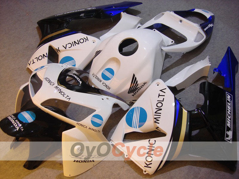 Injection Fairing kit for 05-06 CBR600RR - White, Black - Konica Minolta, MICHELIN #OYO87900258