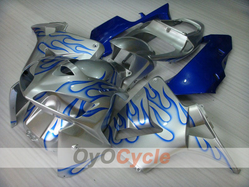 Injection Fairing kit for 05-06 CBR600RR - Blue, Silver - Flame #OYO87900249 Main image