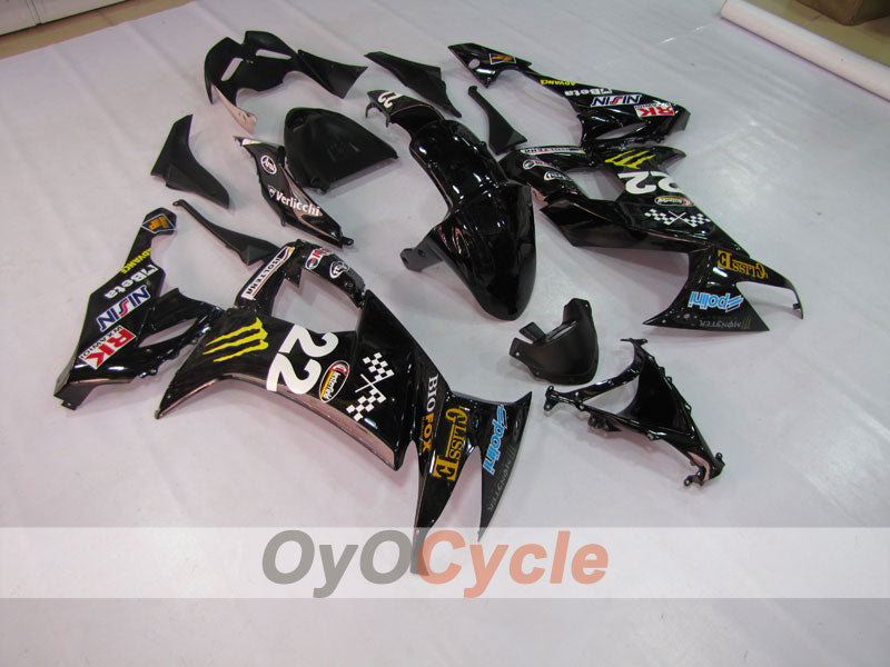 Injection Fairing kit for 08-10 NINJA ZX-10R - Black - Monster #OYO87901652