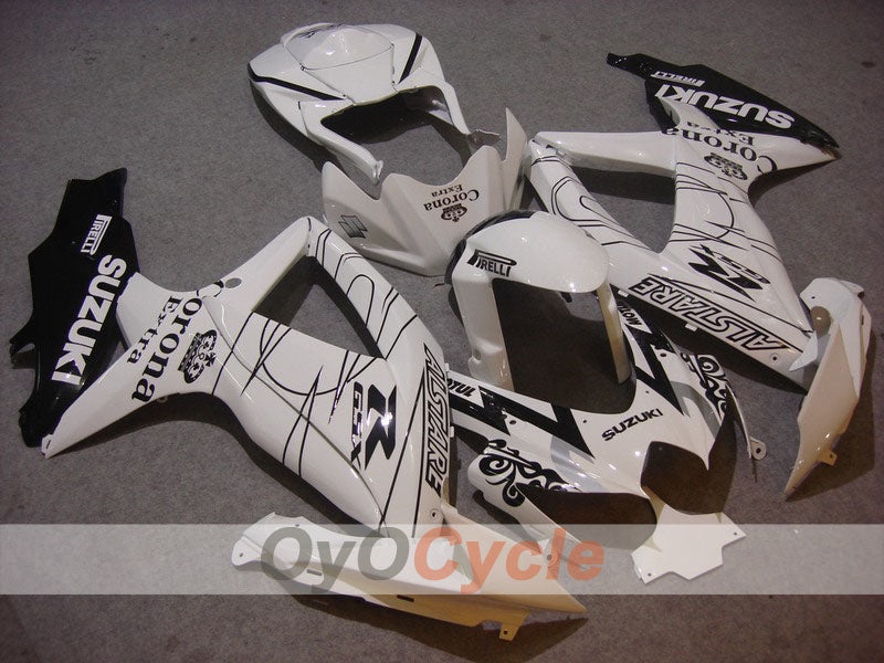 Injection Fairing kit for 08-10 GSX R750 - White, Black - Corona #OYO87901383