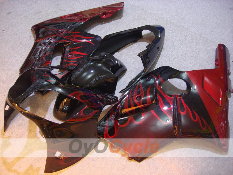 Injection Fairing kit for 00-01 NINJA ZX-12R - Red, Black - Flame #OYO87903069 Main image