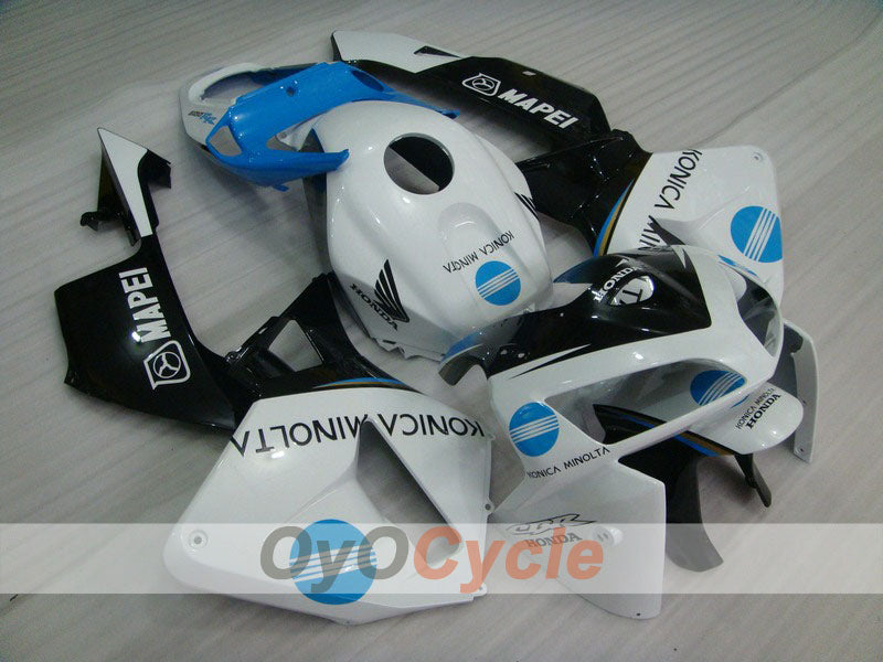 Injection Fairing kit for 05-06 CBR600RR - White, Black - Konica Minolta #OYO87900260
