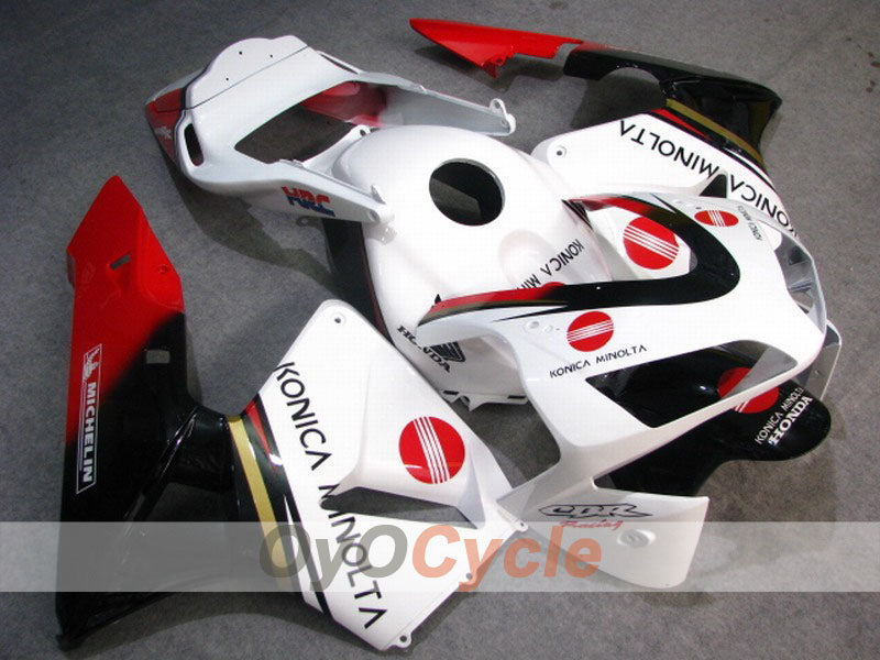 Injection Fairing kit for 03-04 CBR600RR - White, Black - Konica Minolta #OYO87902531 Main image