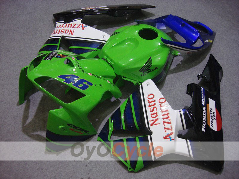 Injection Fairing kit for 05-06 CBR600RR - Green, Black - MICHELIN, Nastro Azzurro #OYO87900274 Main image