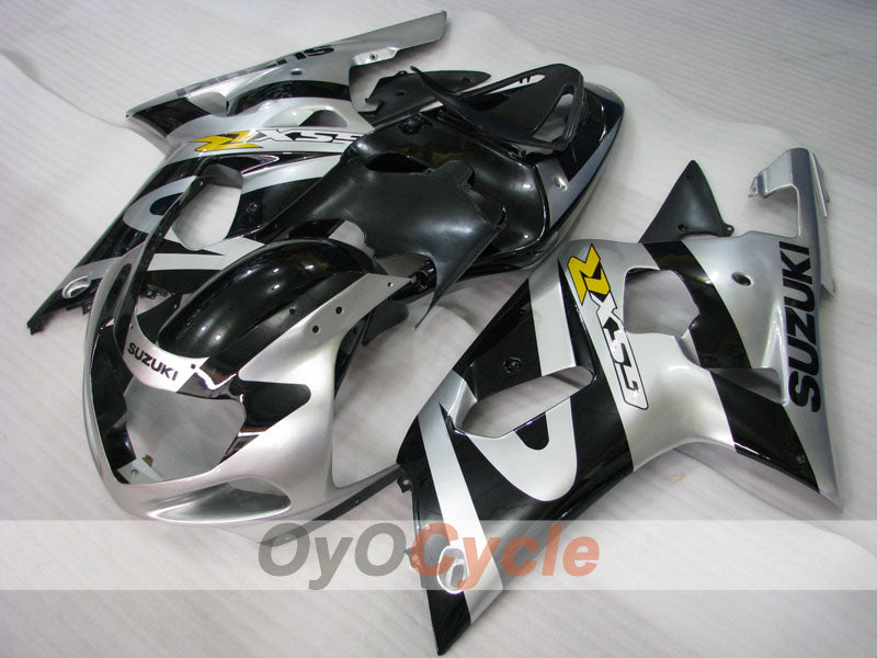 Injection Fairing kit for 01-03 GSX R600 - Black, Silver - Factory Style #OYO87901128