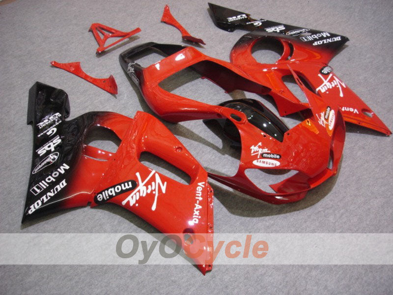 Injection Fairing kit for 98-02 YZF-R6 - Red, Black - DUNLOP #OYO87900983