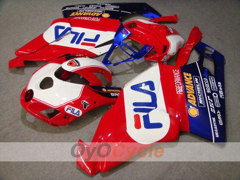 Injection Fairing kit for 05-06 Ducati 749 - Red, White - FILA #OYO87902159 Main image